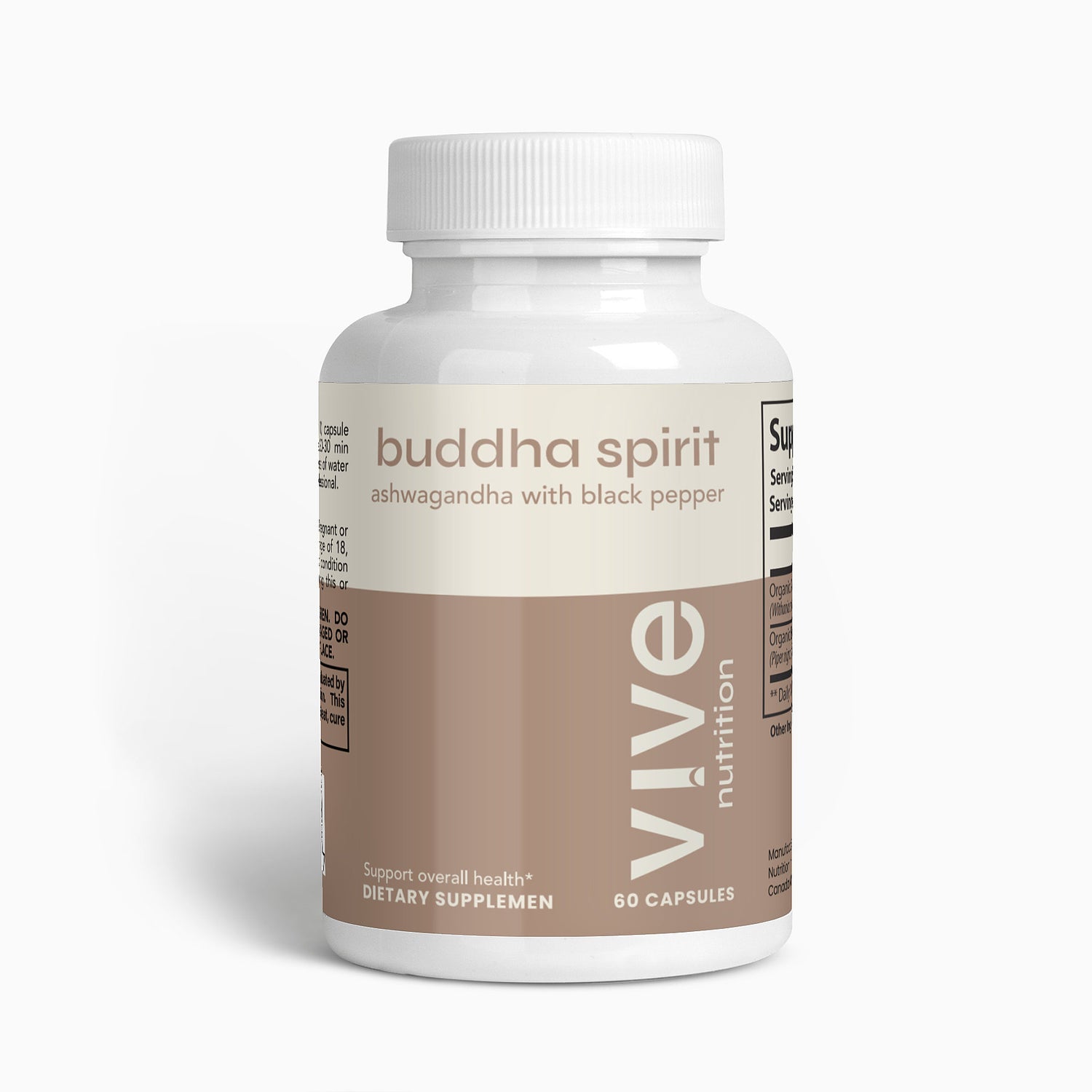 Buddha Spirit - Ashwagandha Capsules with Black Pepper - 100% Organic, Vegan & Gluten-Free