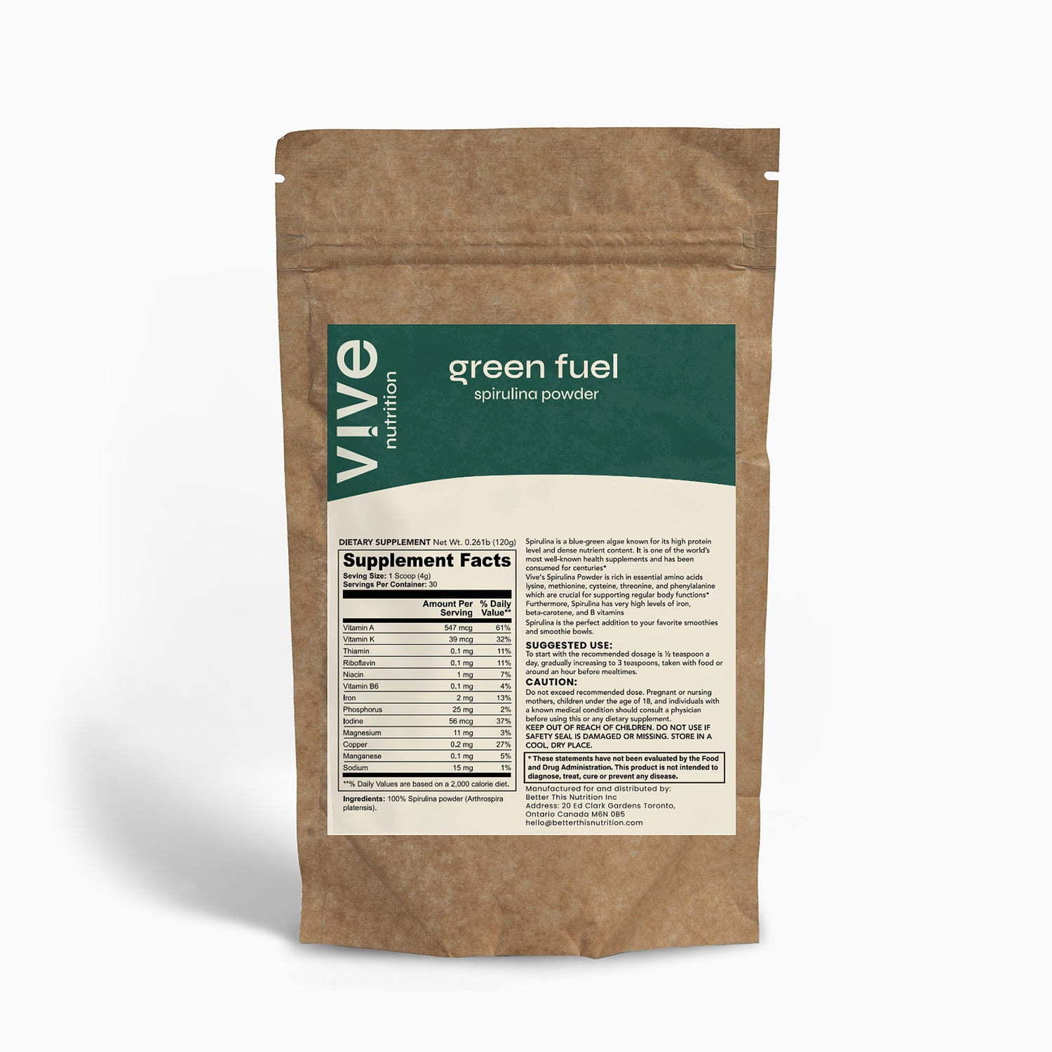 Green Fuel - Spirulina Powder