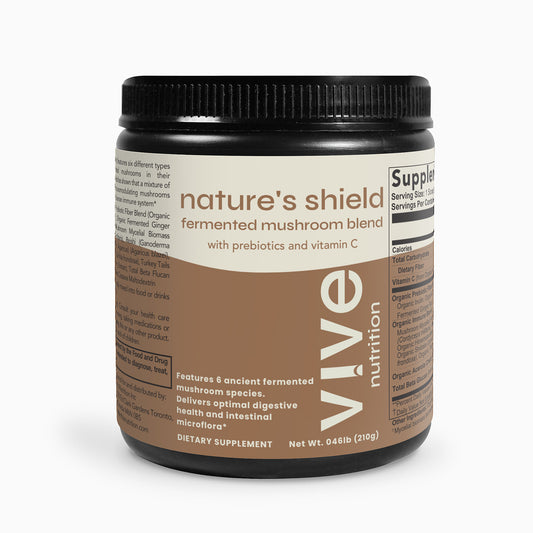 Nature's Shield - Fermented Mushroom Blend of Six Different Types of Organically Grown Mushrooms that Support Immunity, Gut Health and Fertility