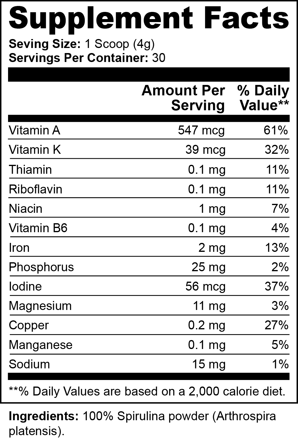 Green Fuel - Spirulina Powder