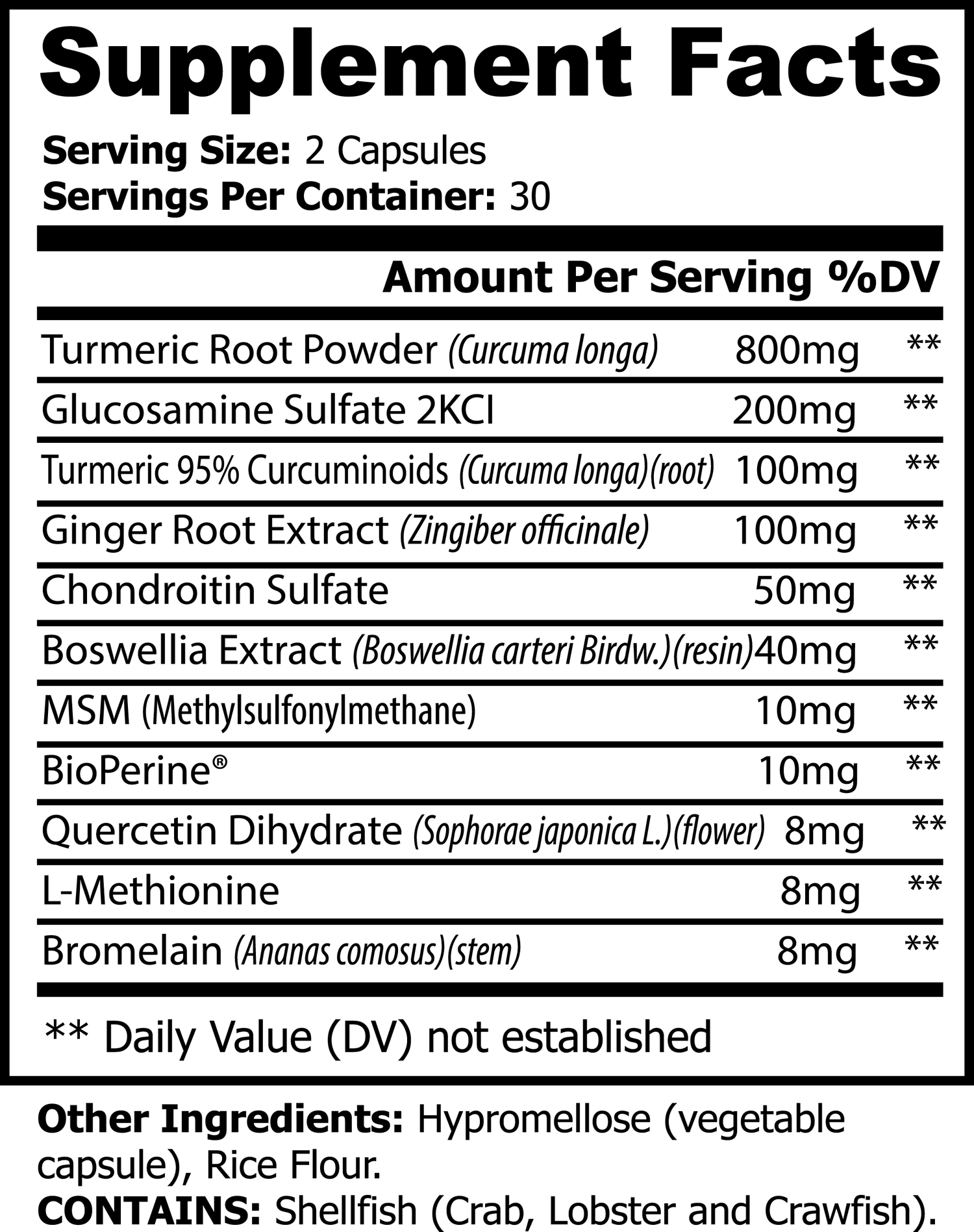 Golden Vitality Platinum Turmeric Blend Capsules with 95% Curcuminoids & BioPerine - Sugar-Free Joint & Bone Support, Inflammation Response